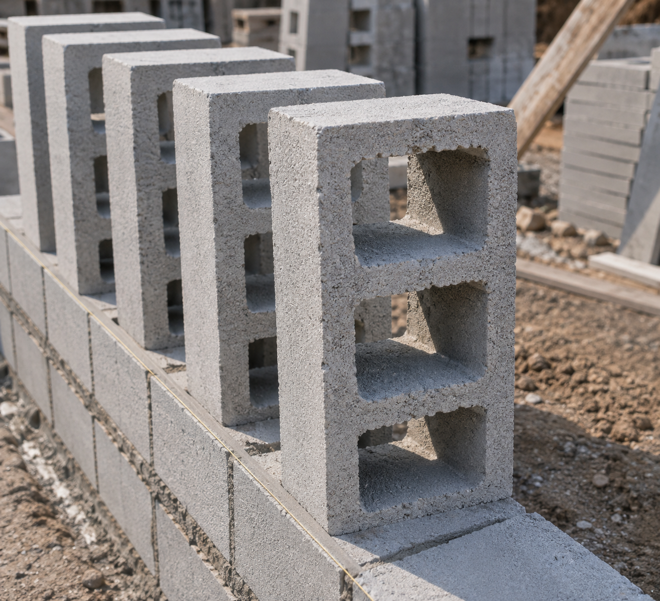 Concrete Block Construction Site