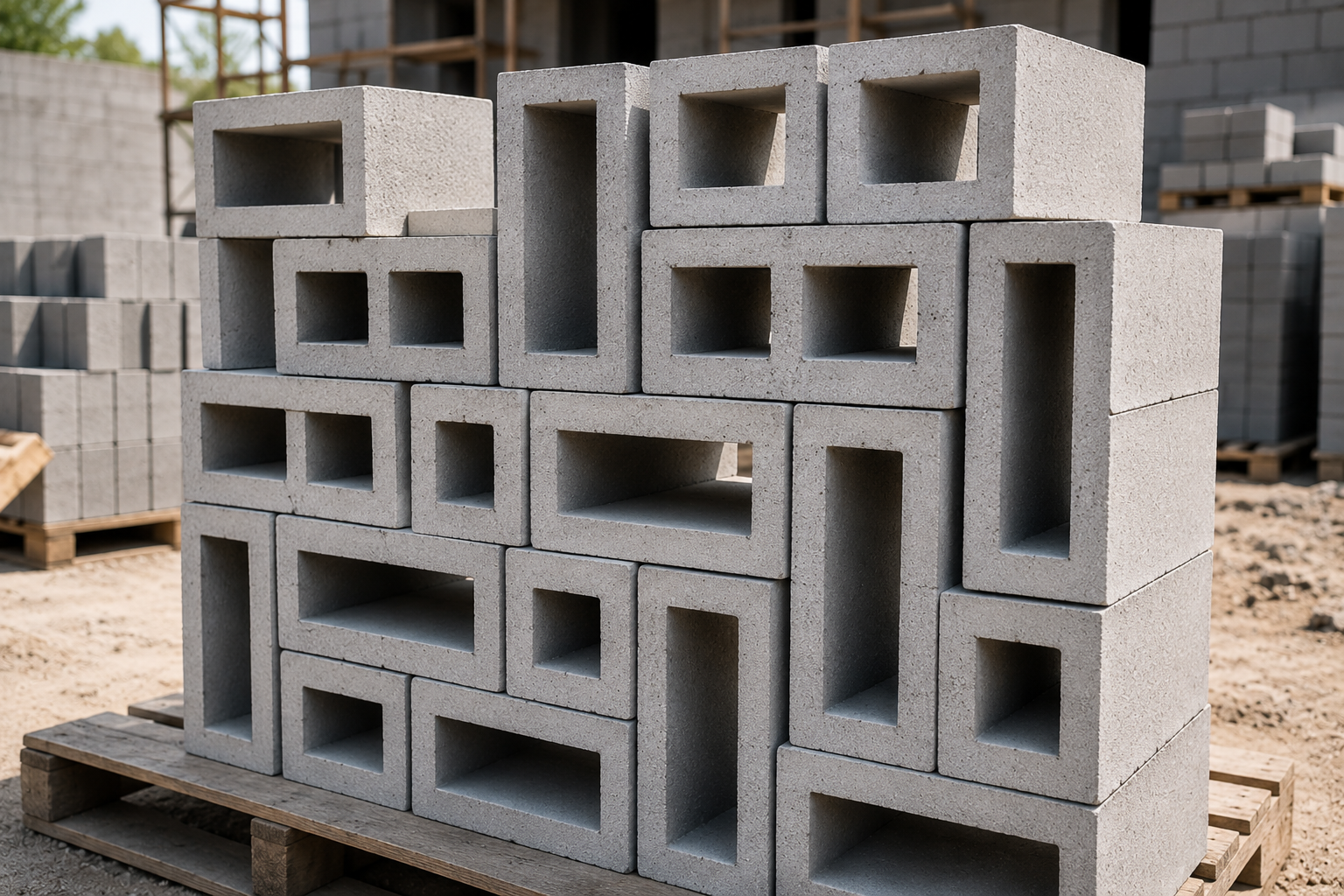 Lightweight Concrete Blocks Stack